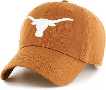 Officially Licensed Texas University Clean Up Hat Classic Relaxed Fit Adjustable Team Logo Embroidered Cap