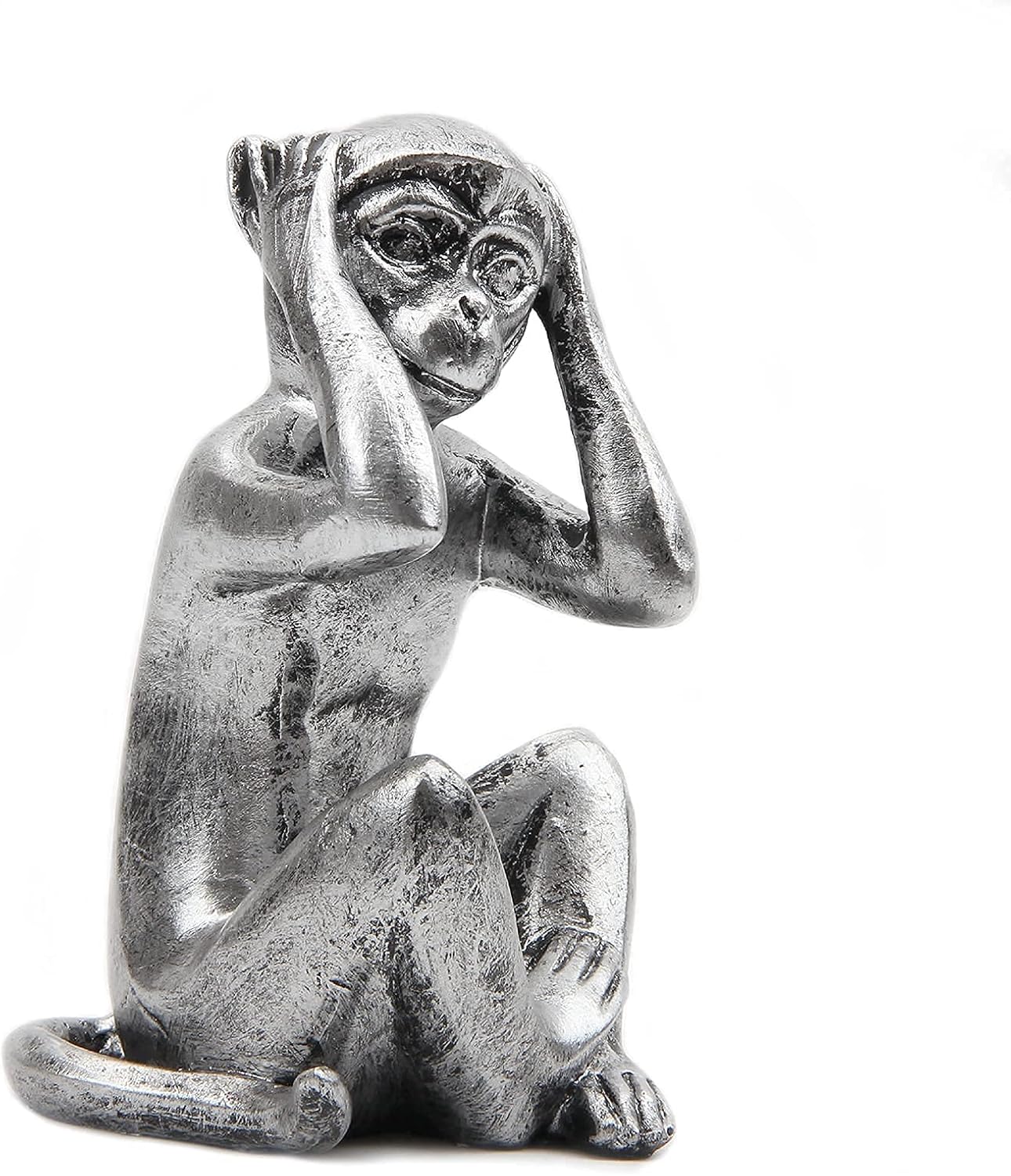 3 wise monkeys statue - hear no evil see no evil speak no evil monkeys statue for home decorations,monkeys figurines home decor accents,see no evil figurines monkey statues set of 3 silver color
