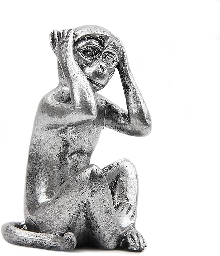 Miniatura 6 de Estatua de 3 monos sabios – hear no evil see no evil speak no evil monkeys estatua para decoración del hogar, figuras de monos para decoración