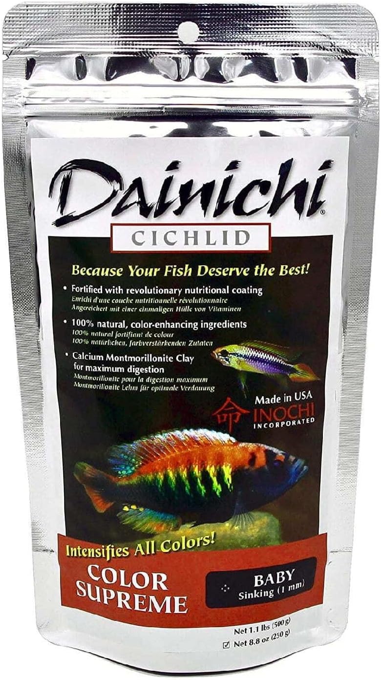 Dainichi Cichlid Food - Color SUPREME Sinking Small Pellet - 1.1 lbs