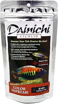 Dainichi Cichlid Food - Color SUPREME Sinking Small Pellet - 1.1 lbs