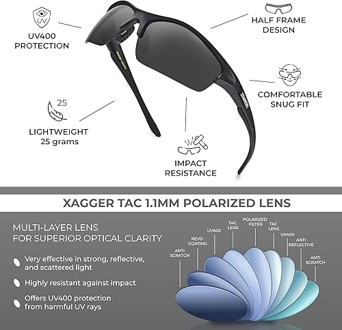 Miniatura 3 de Xagger Gafas de sol deportivas polarizadas para hombres y mujeres UV400