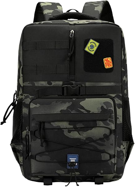 35L Outdoor-Taktikrucksack Sport Reisen Bergsteigen Wandern Camouflage Rucksäcke Schwarz Großes Fassungsvermögen Businesstasche mit Rückengurt