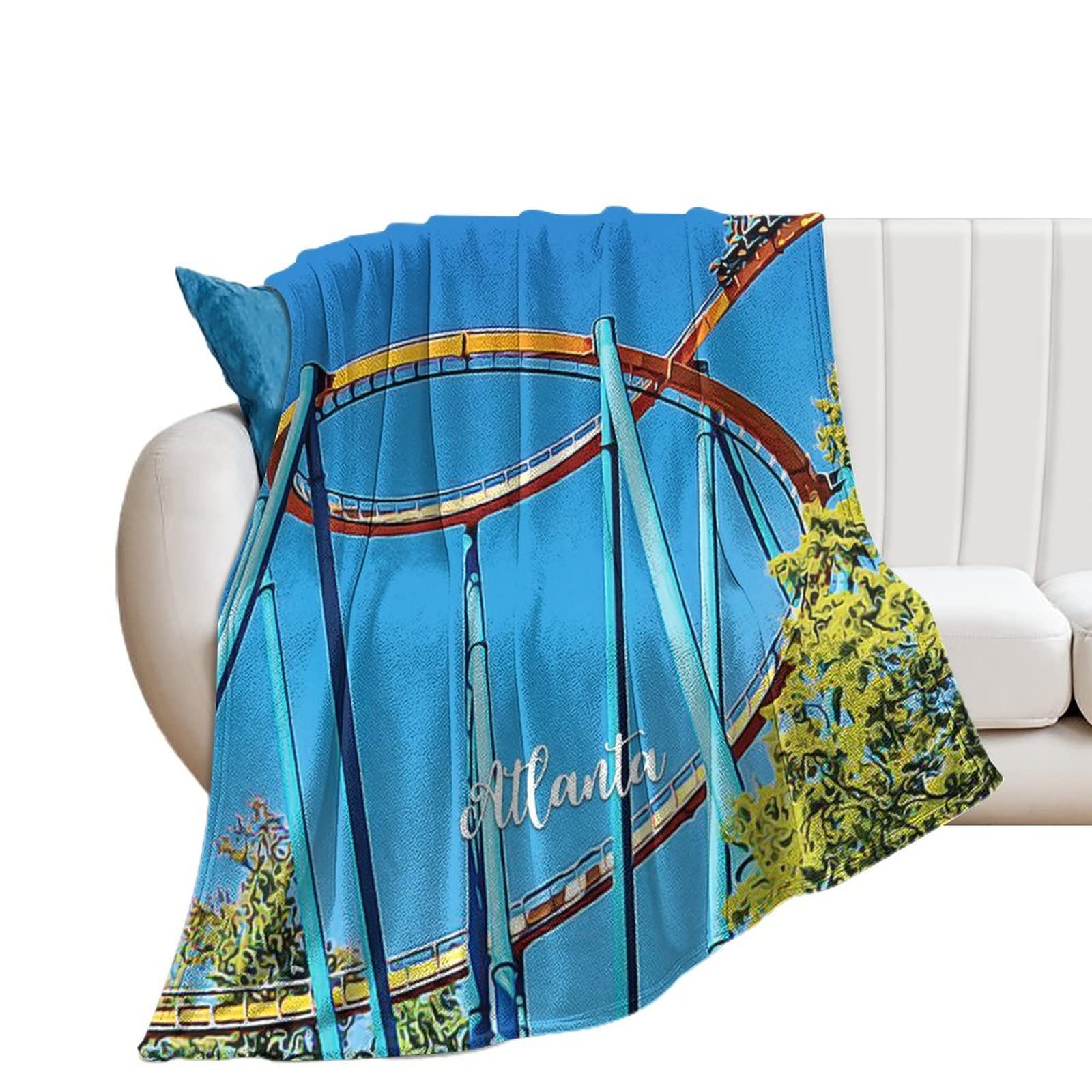 Couverture chaude en peluche microfibre Atlanta flanelle douce thermique pour l'hiver