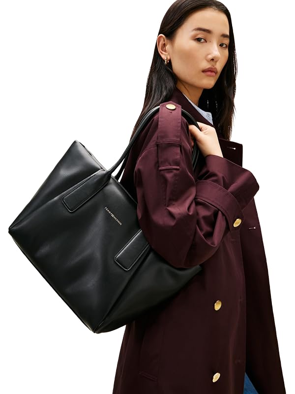 Tommy Hilfiger Women's Essential Tote, BLACK One Size by Tommy Hilfiger - Used condition - Image 2