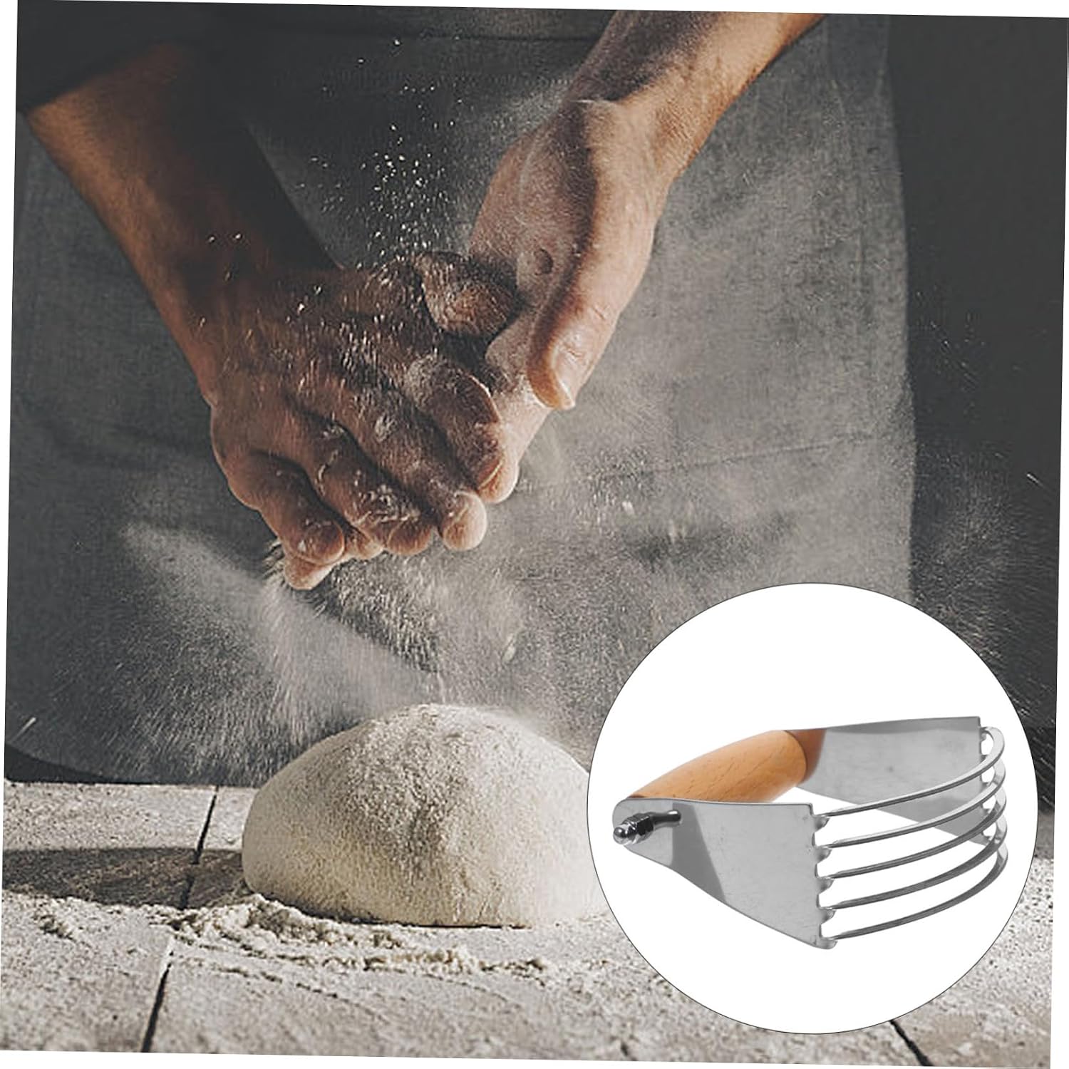 Stainless Steel Dough Cutter Baking Tool for Blending and Mixing