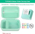 Elonbo Étui de transport pour la machine Moko/Vawense Mini Imprimante d'étiquettes Portable Thermal Printer Travel Bag, Sticker Printer Storage Holder, Mesh Pocket Fits Label Paper Tape, Green+ Green