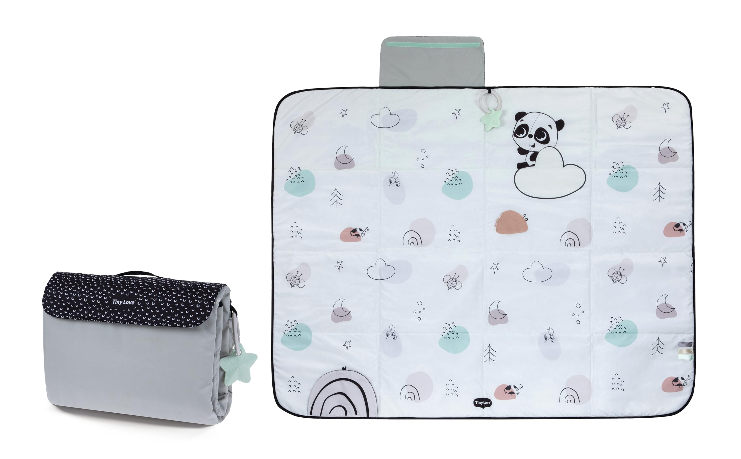 Tiny Love Black & White Décor Collection XL Outdoor Mat, Black & White