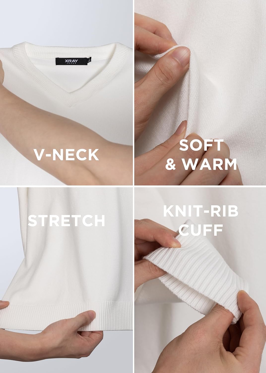 X RAY Boys School Uniform Sweater V-Neck (XS - XXL), Big Boys' & Little Kids Youth Long Sleeve V Neck Pullover Sweater - Image 2