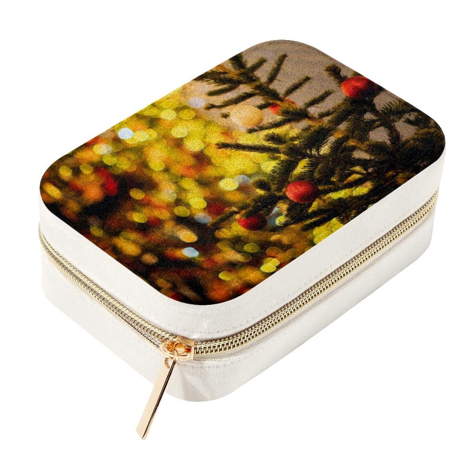 Caja organizadora de terciopelo navideña ideal para regalar y proteger joyas en viajes
