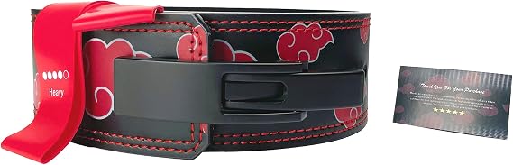 Anime Weight Lifting Lever Belt | 10mm Premium Leather Weightlifting Belt for Powerlifting, Bodybuilding, Deadlift, Squats, Exercise Workout | Heavy Duty Gym Belt Best for Men & Women