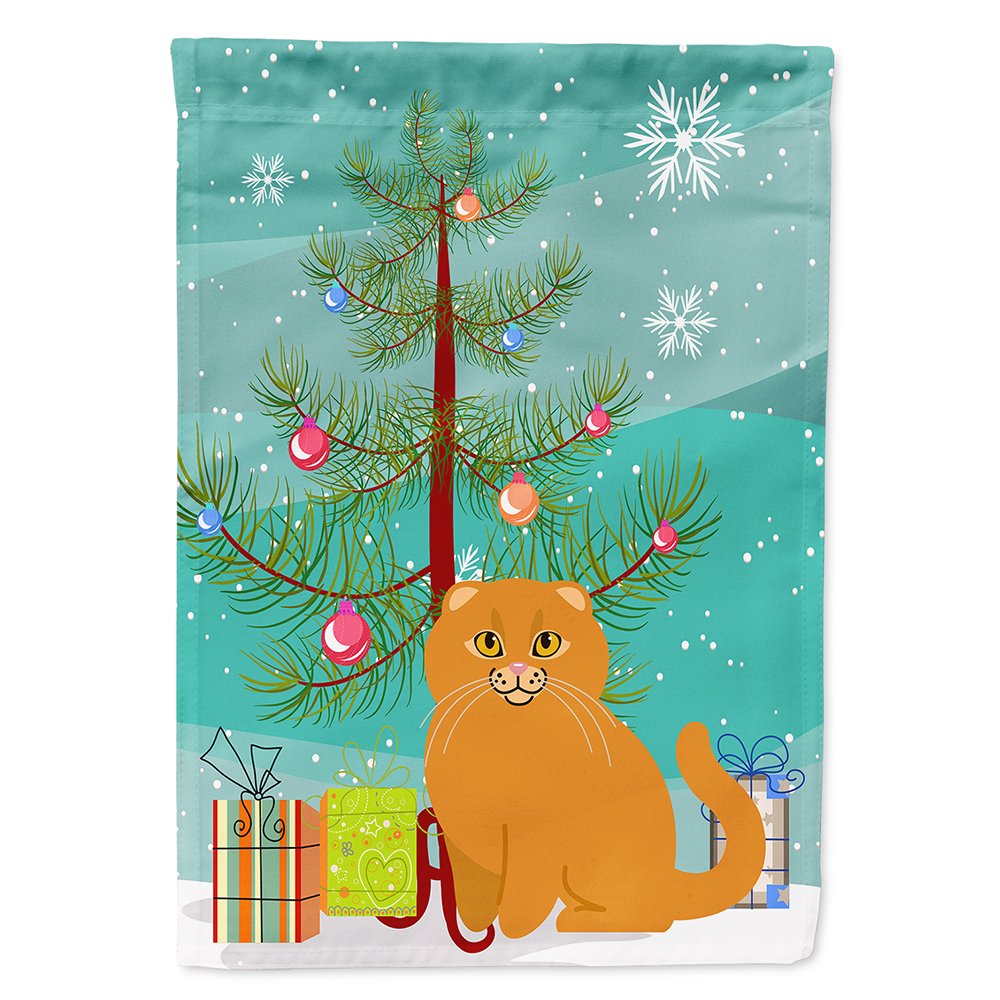 Caroline Treasures BB4428CHF canvas, House bandiera Dimensioni Scottish fold Cat Merry Christmas Tree, multicolore, grande : Caroline's Treasures