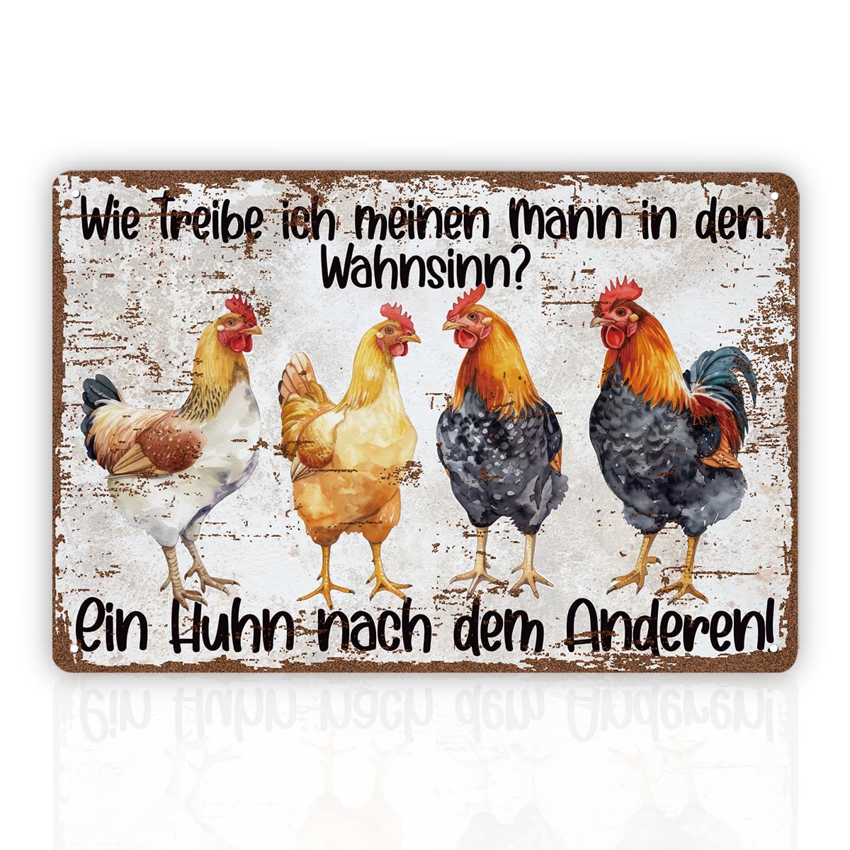 Funny Chicken Coop Tin Sign, Indoor Outdoor Farmhouse Decor