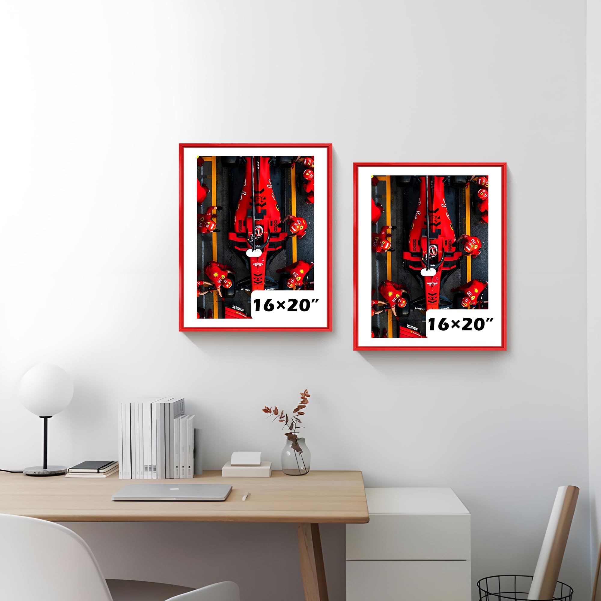 anheqiao 16x20 Metal Picture Frame, 16x20 Aluminum Picture Frame With Acrylic Sheet Covering Wall And Tabletop Display Home Decor, Poster Frame, Wall Hook - Set Of 1, Red