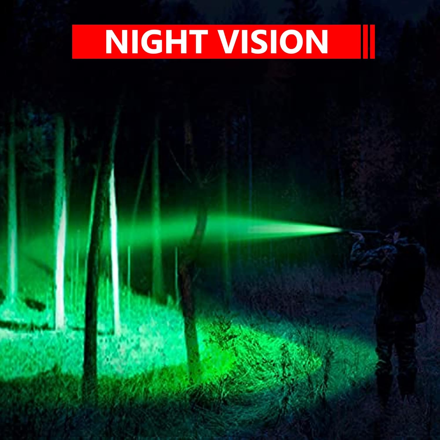 Green Light Pen Light Flashlight, Single Mode Green Light LED Pocket Torch for Camping, Hunting, Night Observation, 5-Pack
