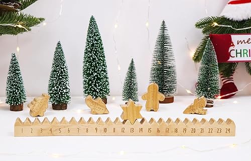 Miniatura 7 de OurWarm Calendario de Adviento de Navidad 2023 para niños y adultos, calendario de cuenta regresiva de Navidad de madera con bloques móviles,