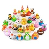 30 Pack Rubber Duck for Jeeps Ducking - 2.3 Inch Bulk Floater Duck for Kids - Baby Bath Toy Assortment - Party Favors, Birthdays, Bath Time, and More (30 Varieties)