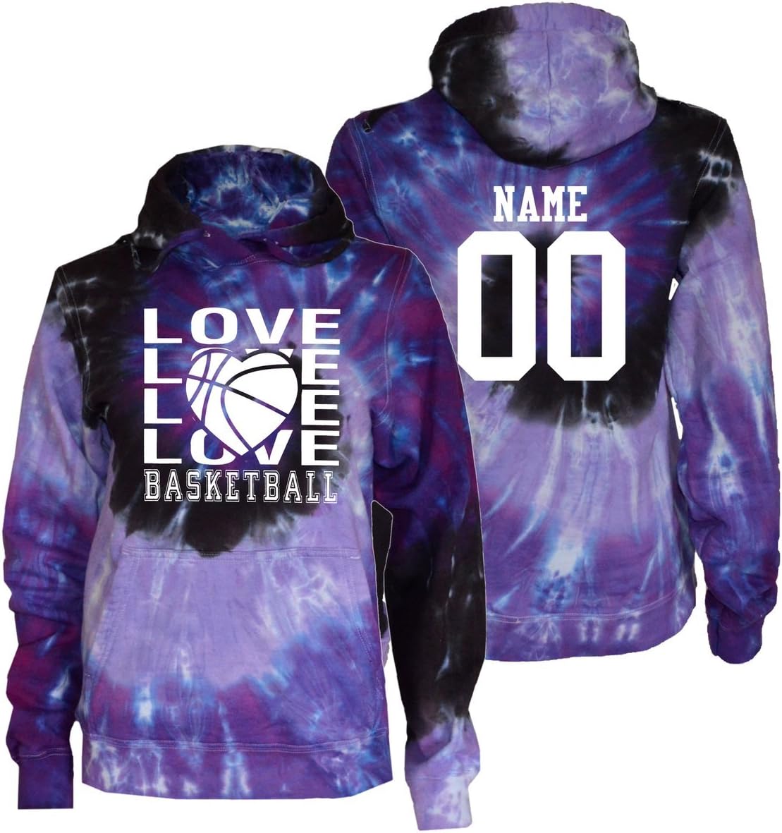 JANT girl Custom Basketball Tie Dye Sweatshirt - Love Basketball Logo