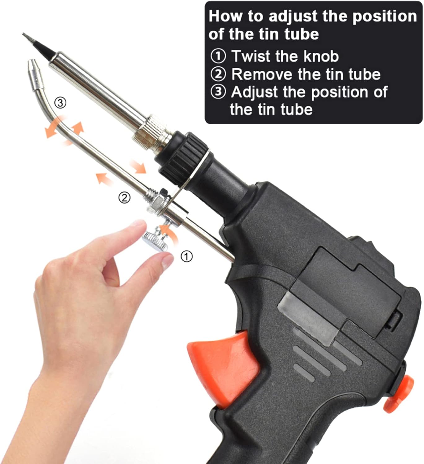 60W Soldering Gun Rechargeable Station, Soldering Iron Kit 5-in-1 Automatic Solder Gun Kit, with Desoldering Pump, Tweezers, with On/Off Switch, for Jewelry, Home DIY, Circuit Board Repair