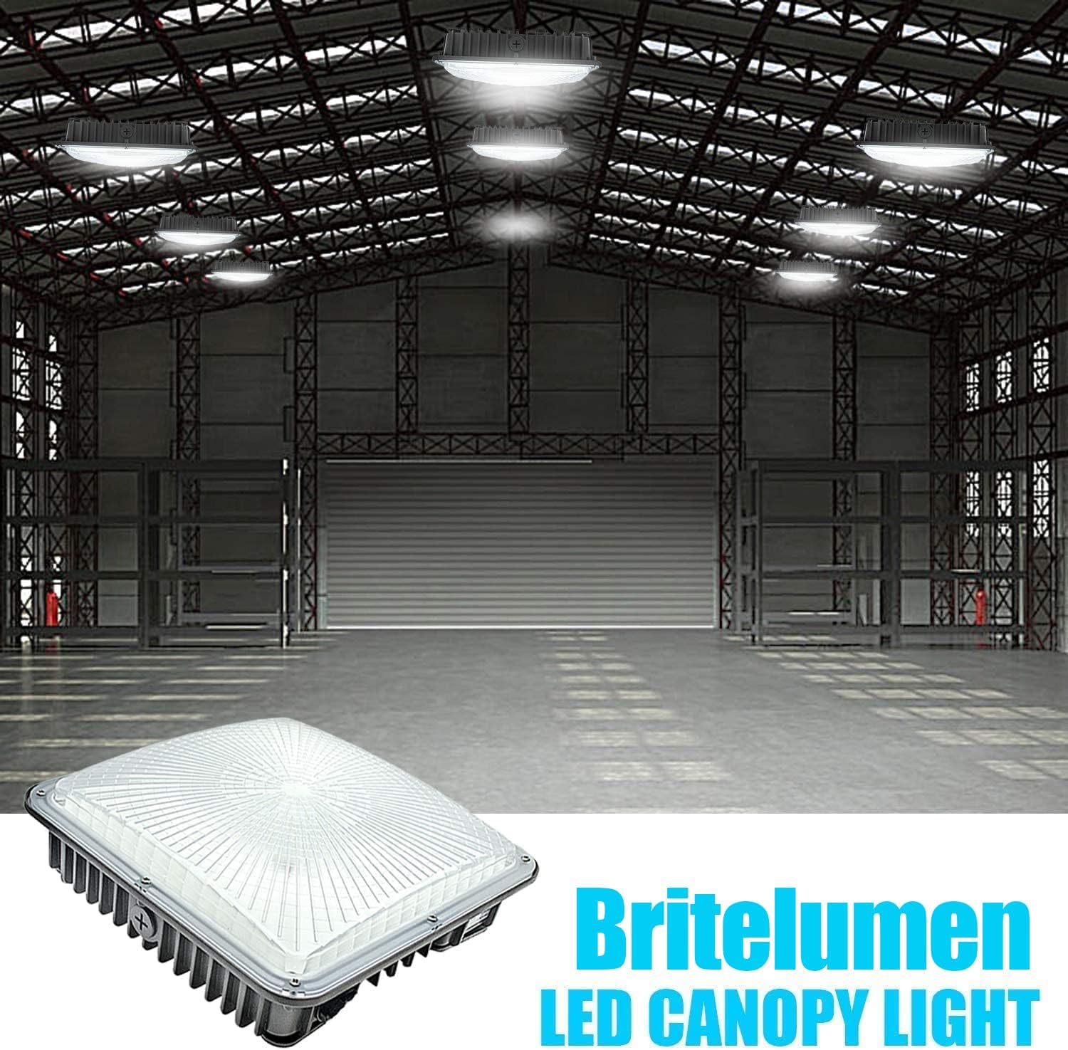 70W Commercial LED Canopy Light Fixture 2 Pack, 8400 Lumens, 5000K White,110-277VAC, 300W HPS/MH/HID Replacement, for Commercial Lighting