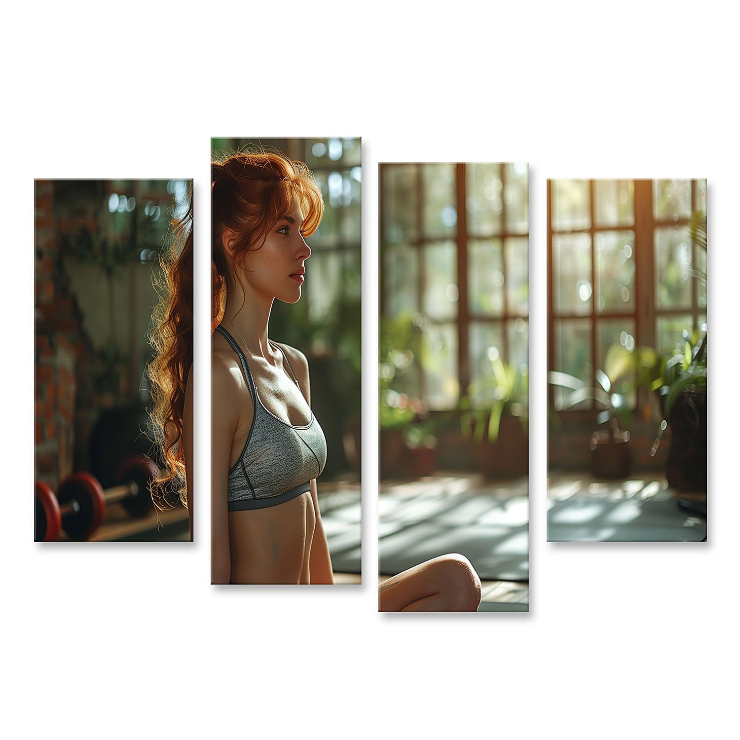 islandburner Immagine su tela Momenti tranquilli in palestra soleggiata per palestra appassionati di fitness palestra Immagini murali poster