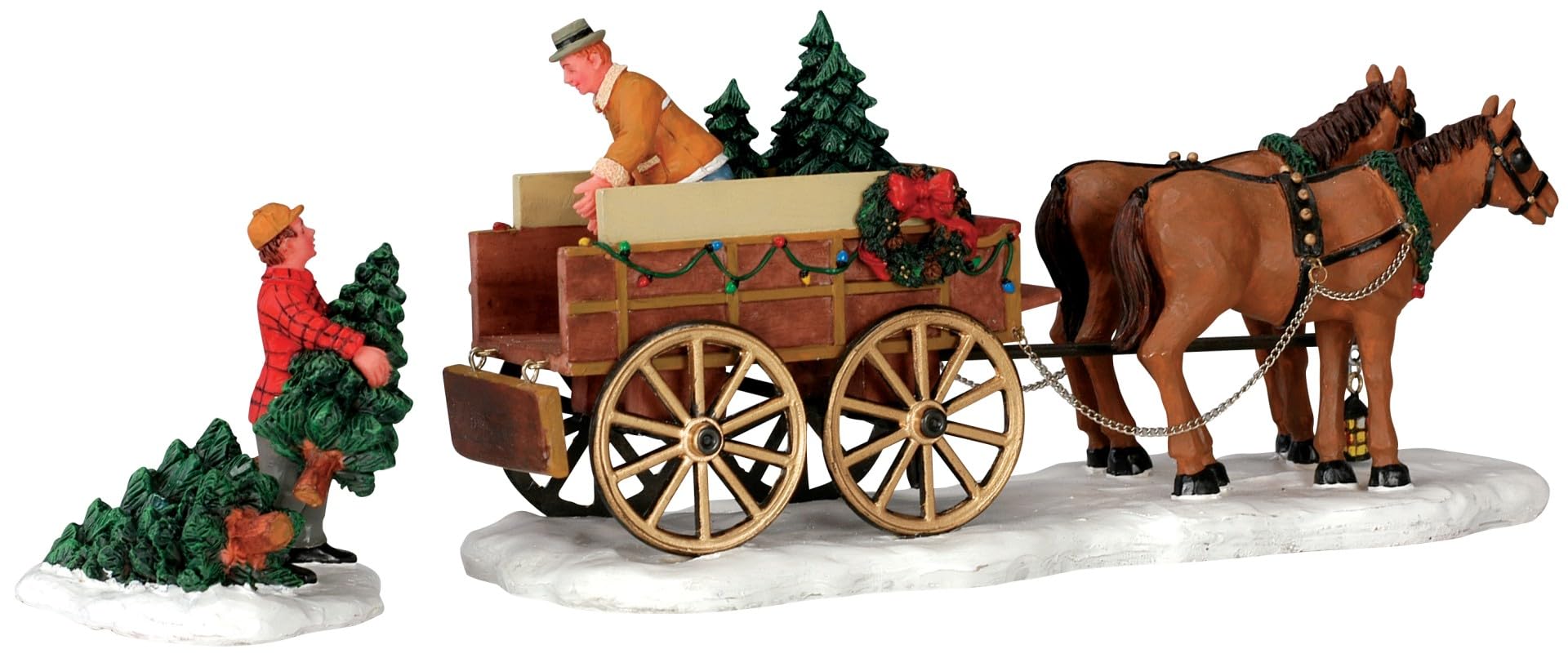 Lemax Multicolor Christmas Village Christmas Tree Wagon Set Of 2-43451