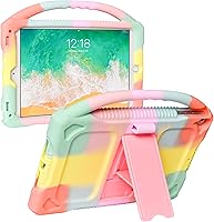 Vista 9 de Funda para niños para iPad de 6ª/5ª Generación, Funda de silicona premium para iPad de 9.7 pulgadas 2018/2017 con asa de soporte incorporada