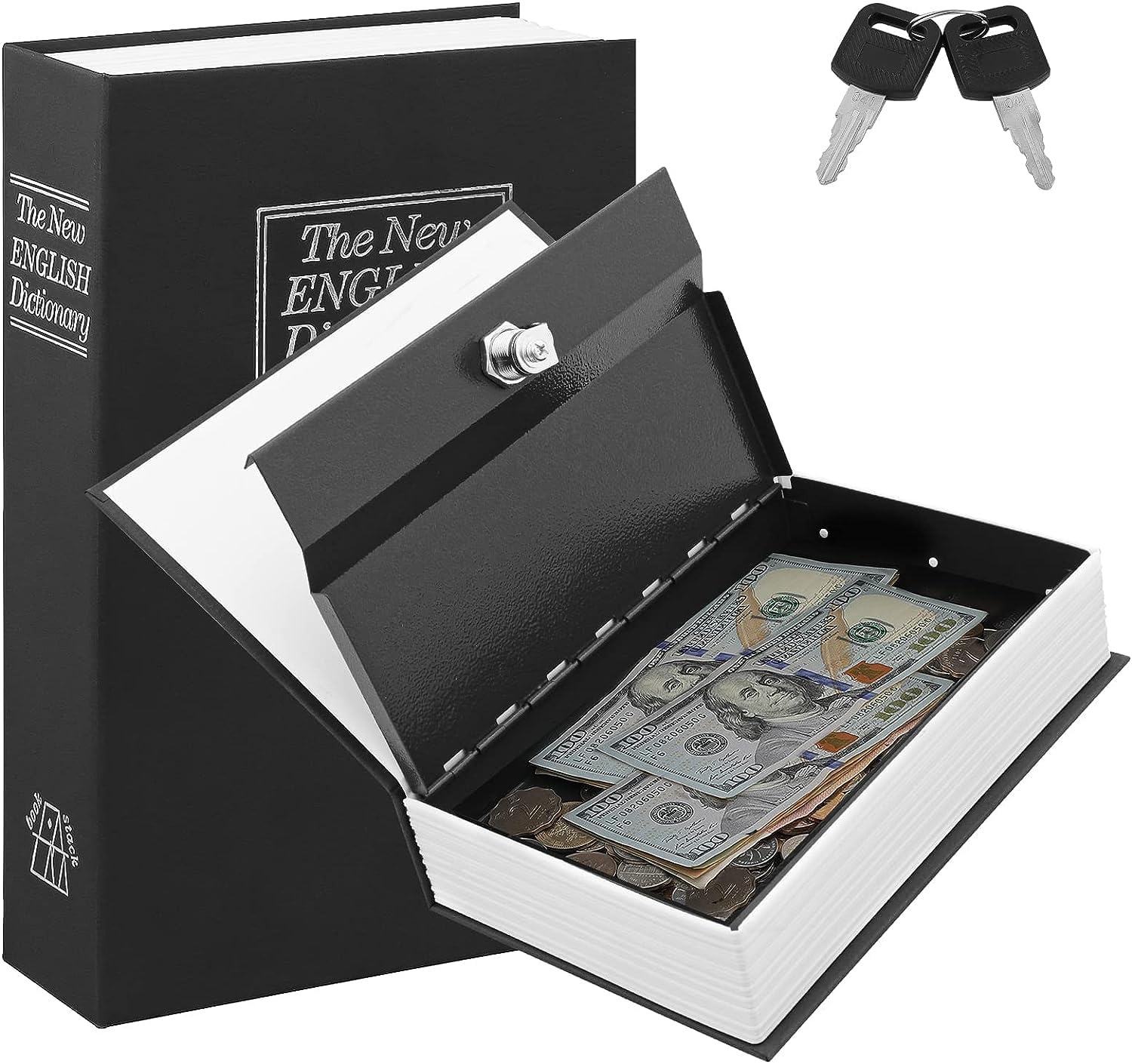 Metal Hidden Secret Book Safe Security Dictionary Jewellery Locker Vault Box - (Standard Size) - (Multicolor)-image-6