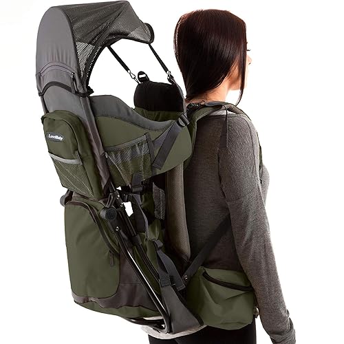 Mochila portabebés de senderismo Cómodo sistema de transporte de mochila para bebésbebé con almohadilla para cambiar pañales, bolsillo aislado +