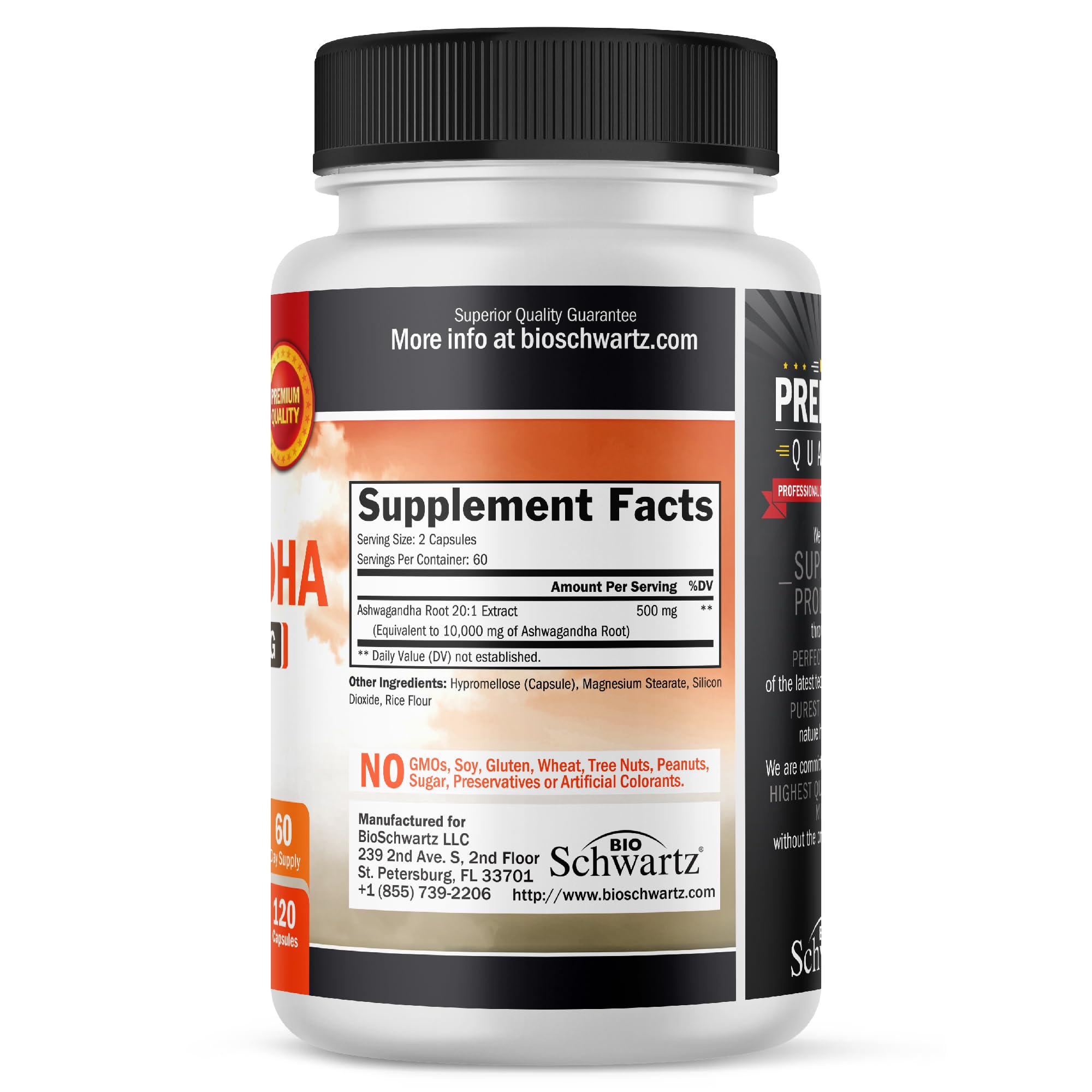 Ashwagandha Capsules 500mg Per Serving - 120 Count — Amazon image 2