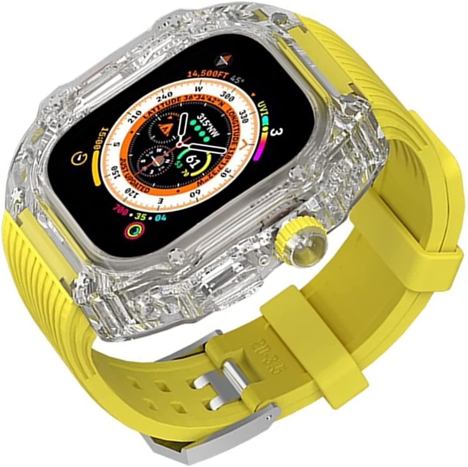 Correa transparente Apple Watch de 49mm VELORE con kit de funda protectora Rm Mod 7
