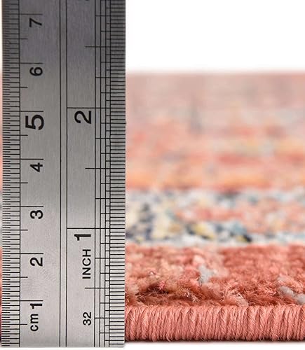 Miniatura 5 de Unique Loom Lola Collection - Alfombra de área Vivacious (5 pies 3 pulgadas x 8 pies, rectangular, color rojo ladrilloazul)