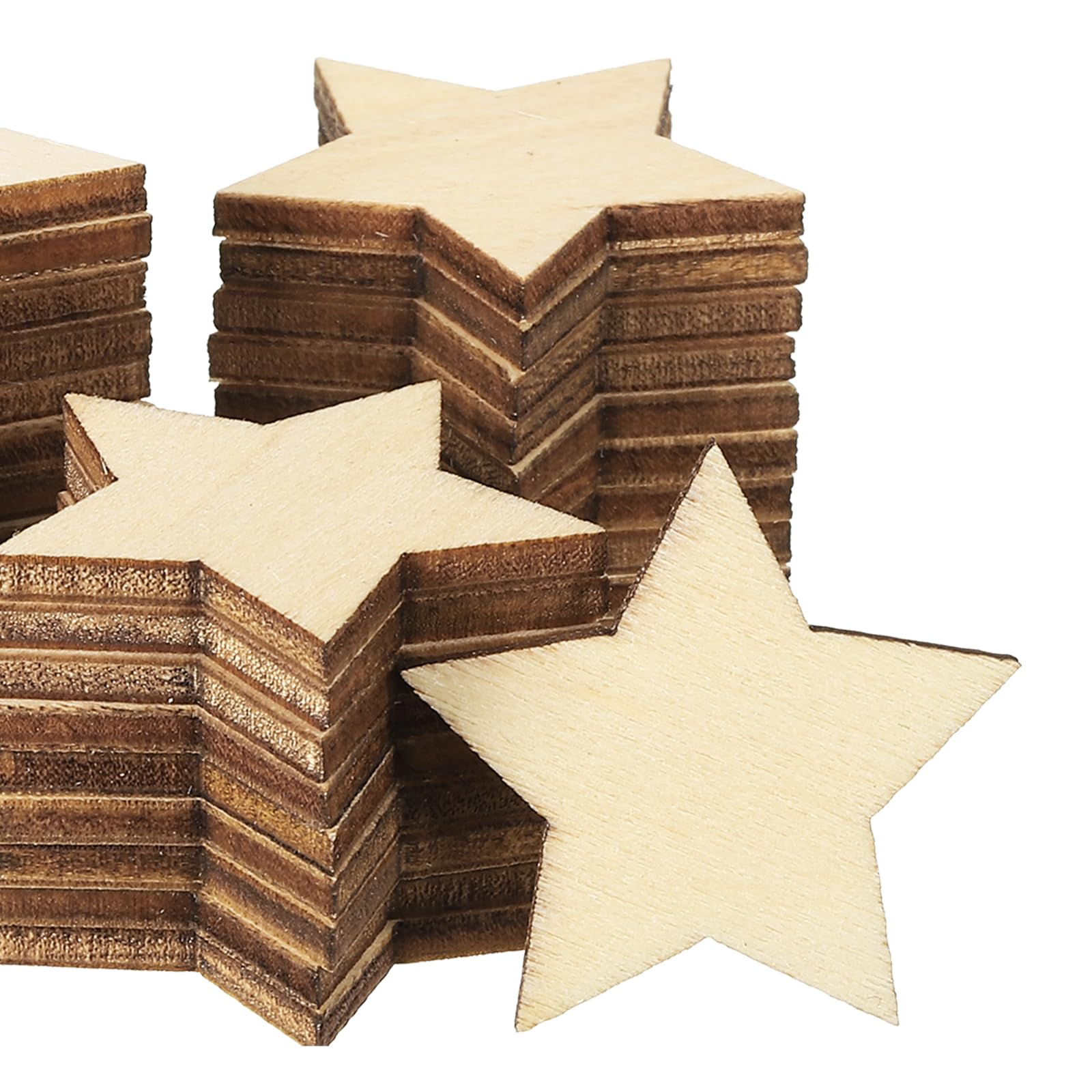 PATIKIL 30mm Wooden Stars
