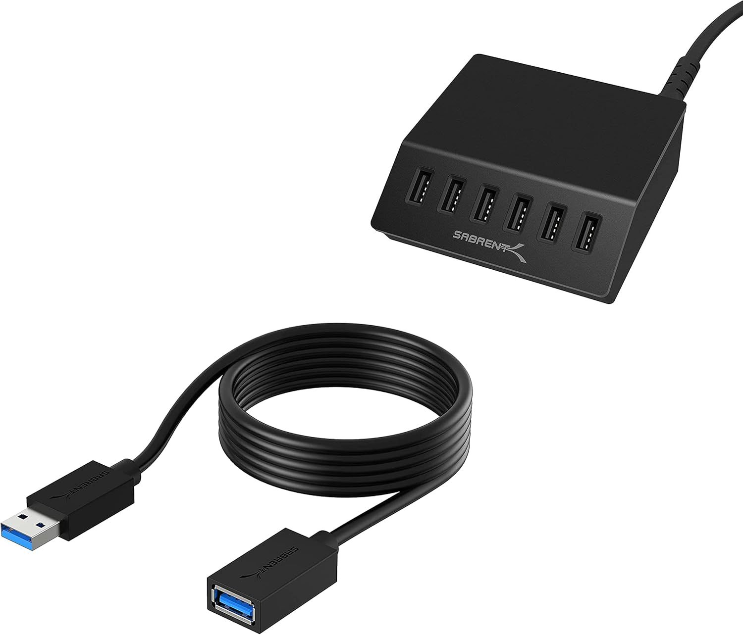 SABRENT USB 3.0 Extension Cable A Male to A Female [Black