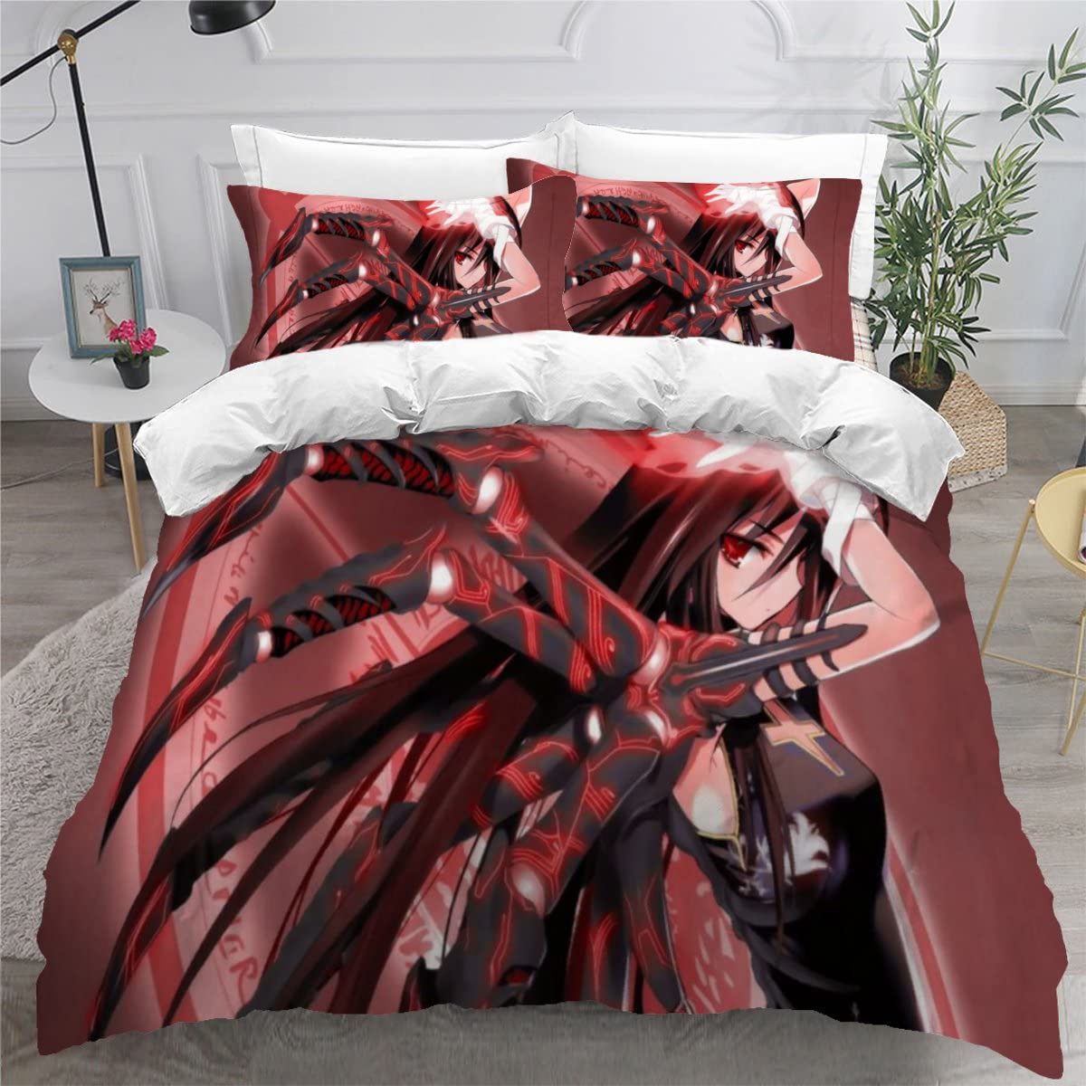 Housse de couette 240x260 motif fille parure lit 3D