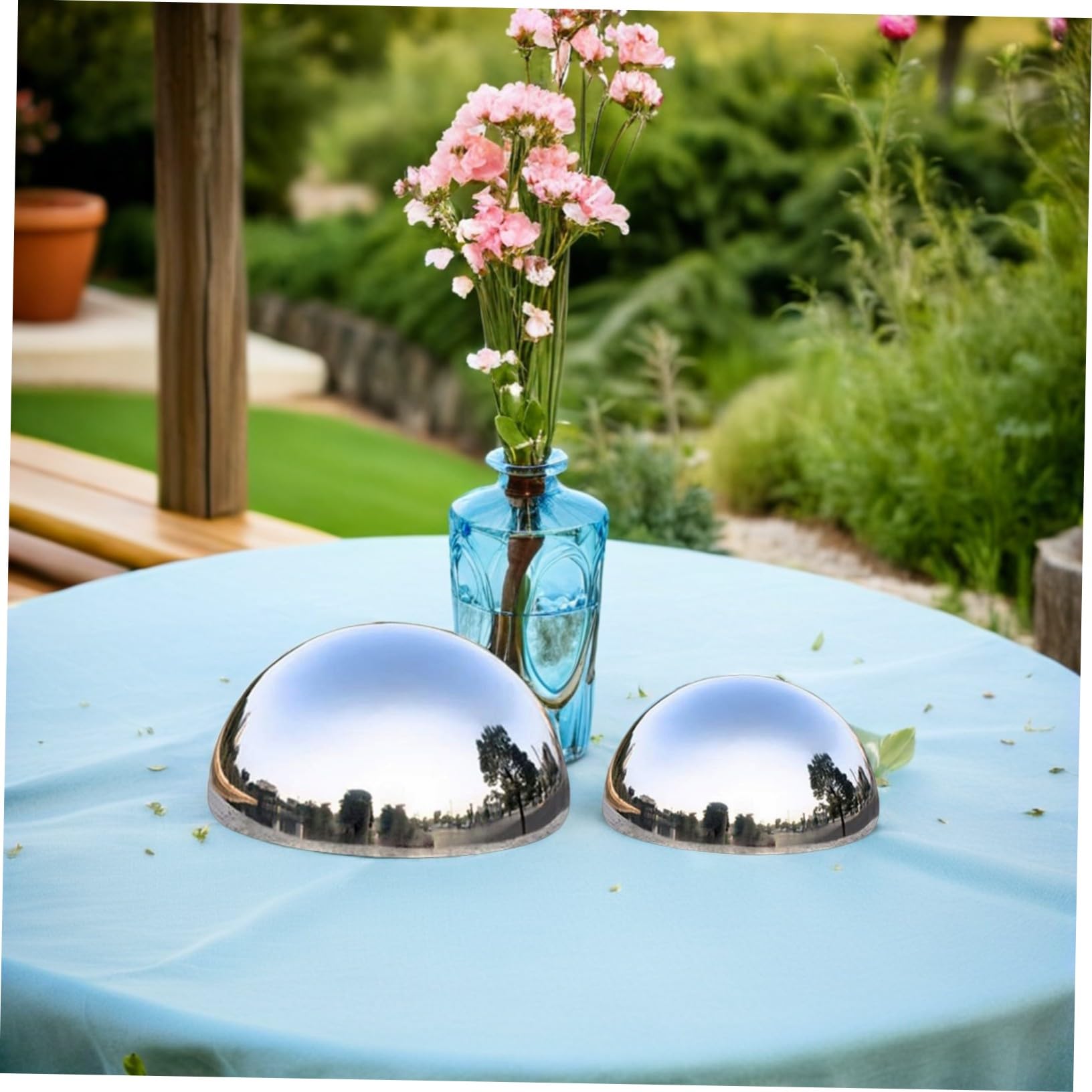 Didiseaon 7piezas Bolas Decorativas De Jardín De Acero Inoxidable Esferas Reflectantes para Jardín Bolas De Espejo para Mirar Resistentes Intemperie para Decoración De Patios y Jardines