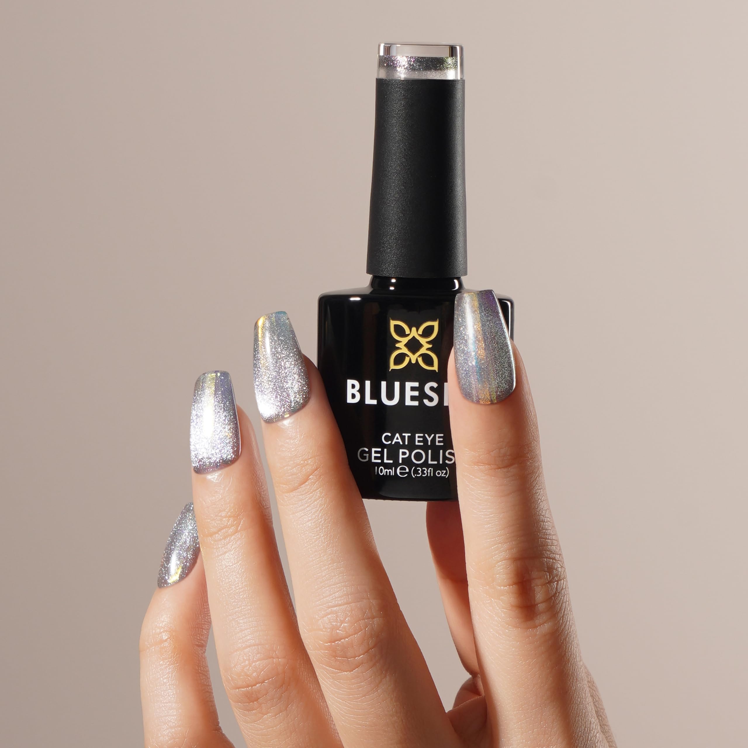 Bluesky Lakier żelowy do paznokci Cat Eye LSD05, srebrny lakier żelowy do 21-dniowego manicure, profesjonalny, salon i do użytku domowego, wymaga utwardzenia pod lampą UV/LED