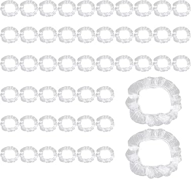 50Pcs/Set Universal Disposable Plastic Steering Wheel Cover Elastic Trim Disposable Truck Car Steering Wheel Covers Films, Clear, 373684