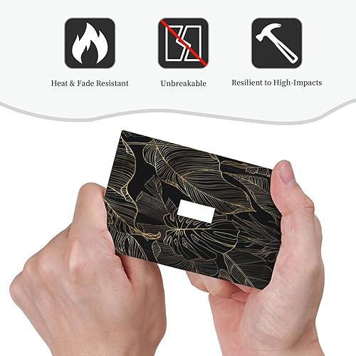 Miniatura 6 de Cubierta de interruptor de luz de palanca de hojas tropicales negras y doradas, hoja de palmera, decoración de 1 cuadrilla, placa frontal eléctrica