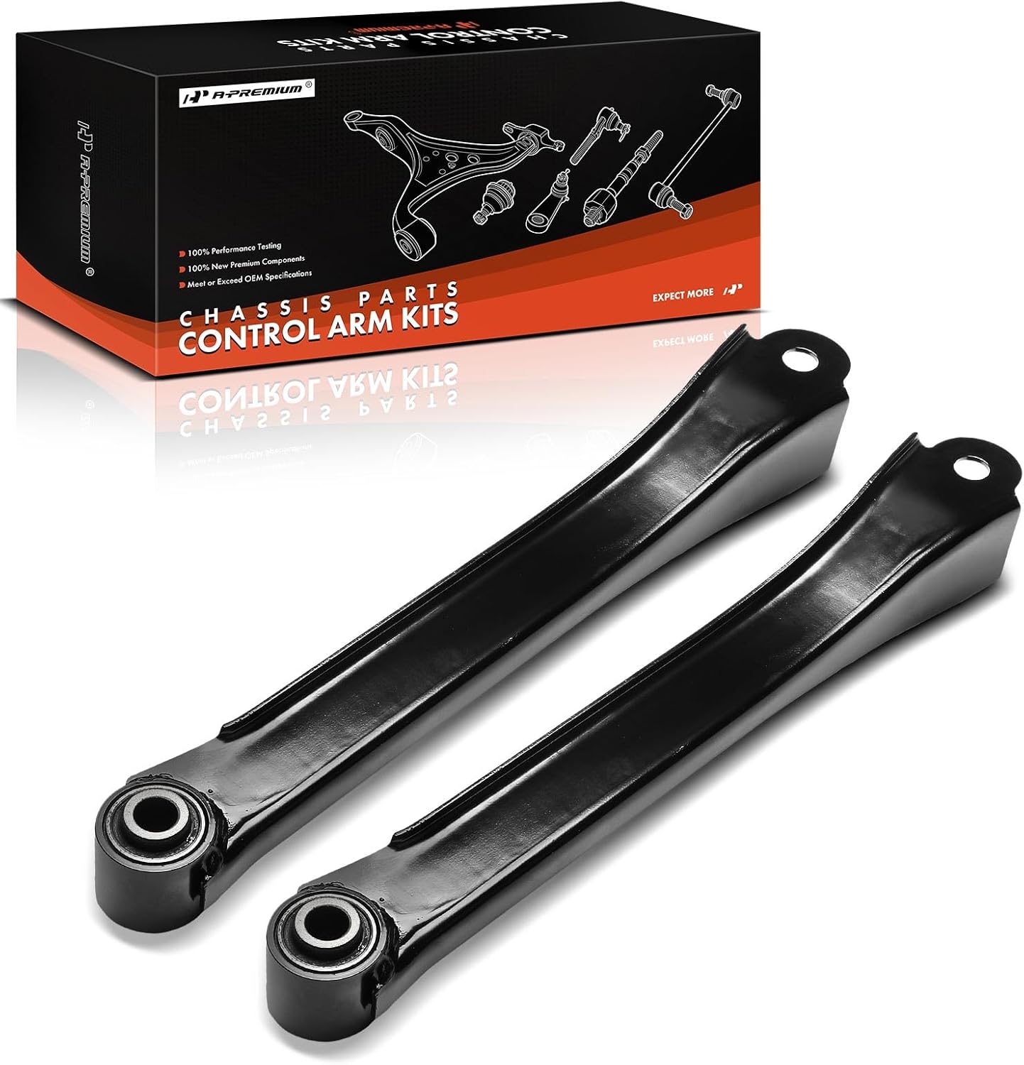 A-Premium 2 x Rear Rearward Lower Control Arms, with Bushing, Compatible with Kia Sportage 2005-2010 & Hyundai Tucson 2005-2009