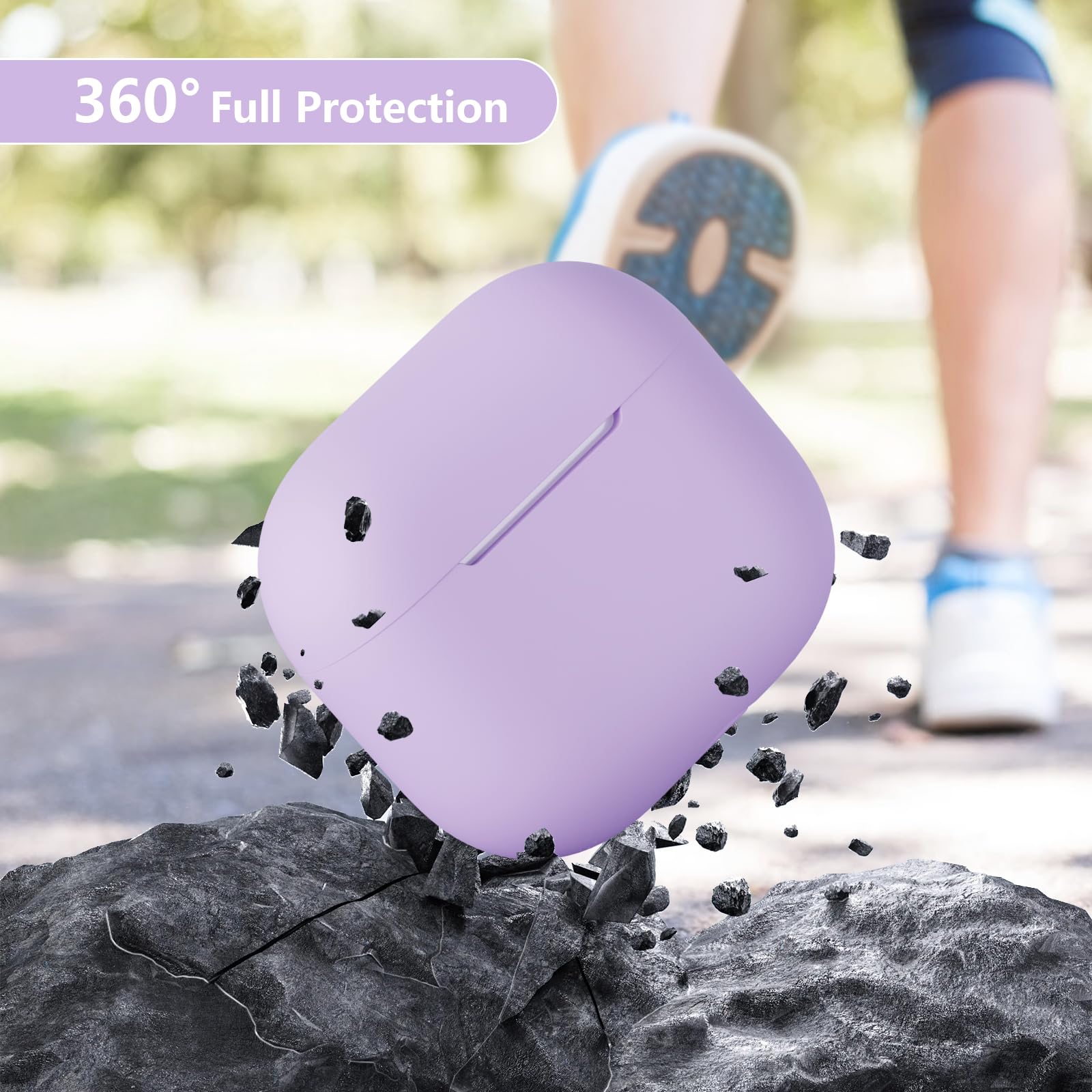 Custodia Silicone Per AirPods 4 - Antiurto, LED Visibile, Kit Pulizia, Colore Blu Scuro