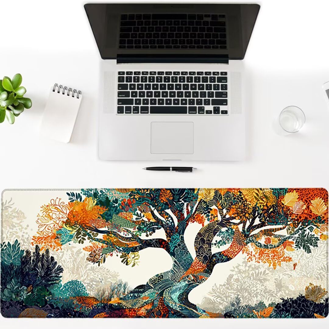 Fabryczna podkładka pod mysz XXL - 1400x600x3mm - Duża kolorowa mata na biurko z przeszytymi krawędziami i antypoślizgowa wodoodporna do komputera, laptopa poprawia precyzję i szybkość. -35480