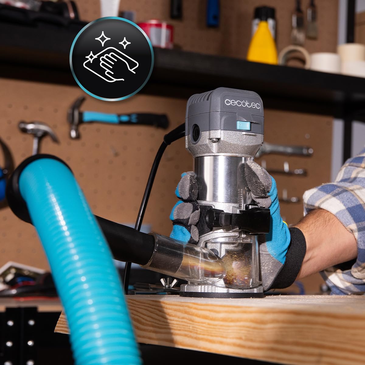 Cecotec Fresatrice Elettrica a Filo MultiShape 500. 710W, Include 5 Frese e Testine da 6mm 6,35mm e 8mm, Velocità e Profondità Regolabili, Corpo Alluminio, Design Ergonomico, Realizza Opere Perfette