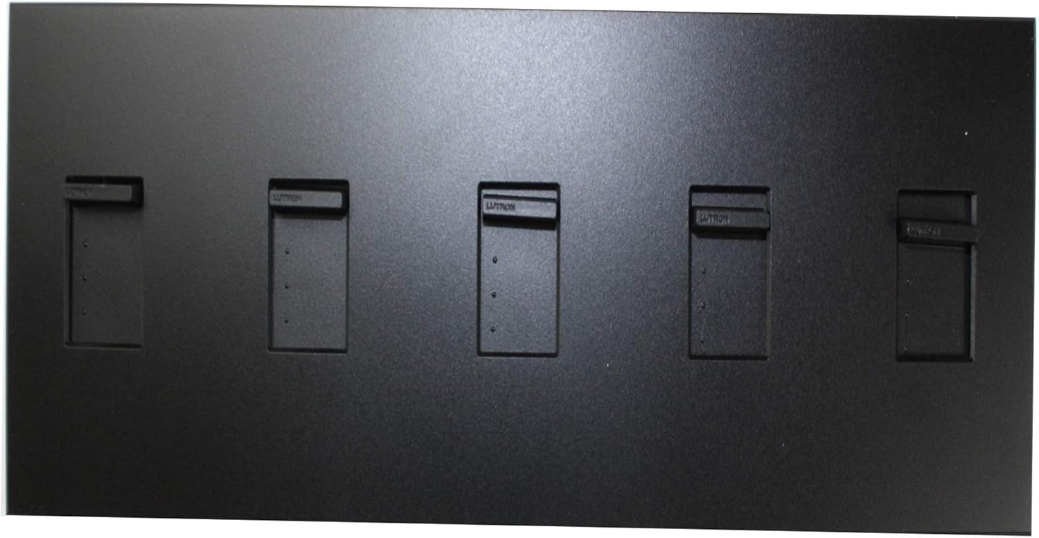 Lutron NtSssssNfbBl Black Nova T MultiGang 5 Gang Slide Dimmer