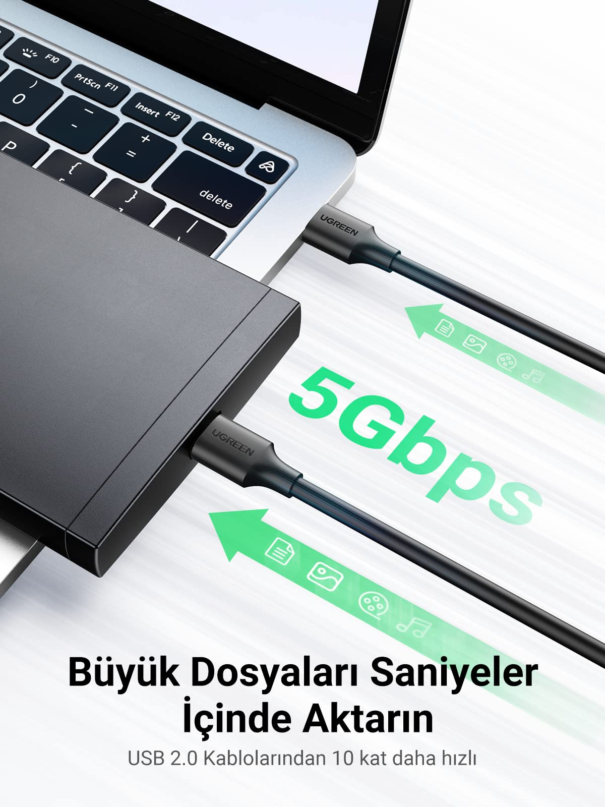 Ugreen USB 3.0 USB to USB Data Kablosu, 1 Metre