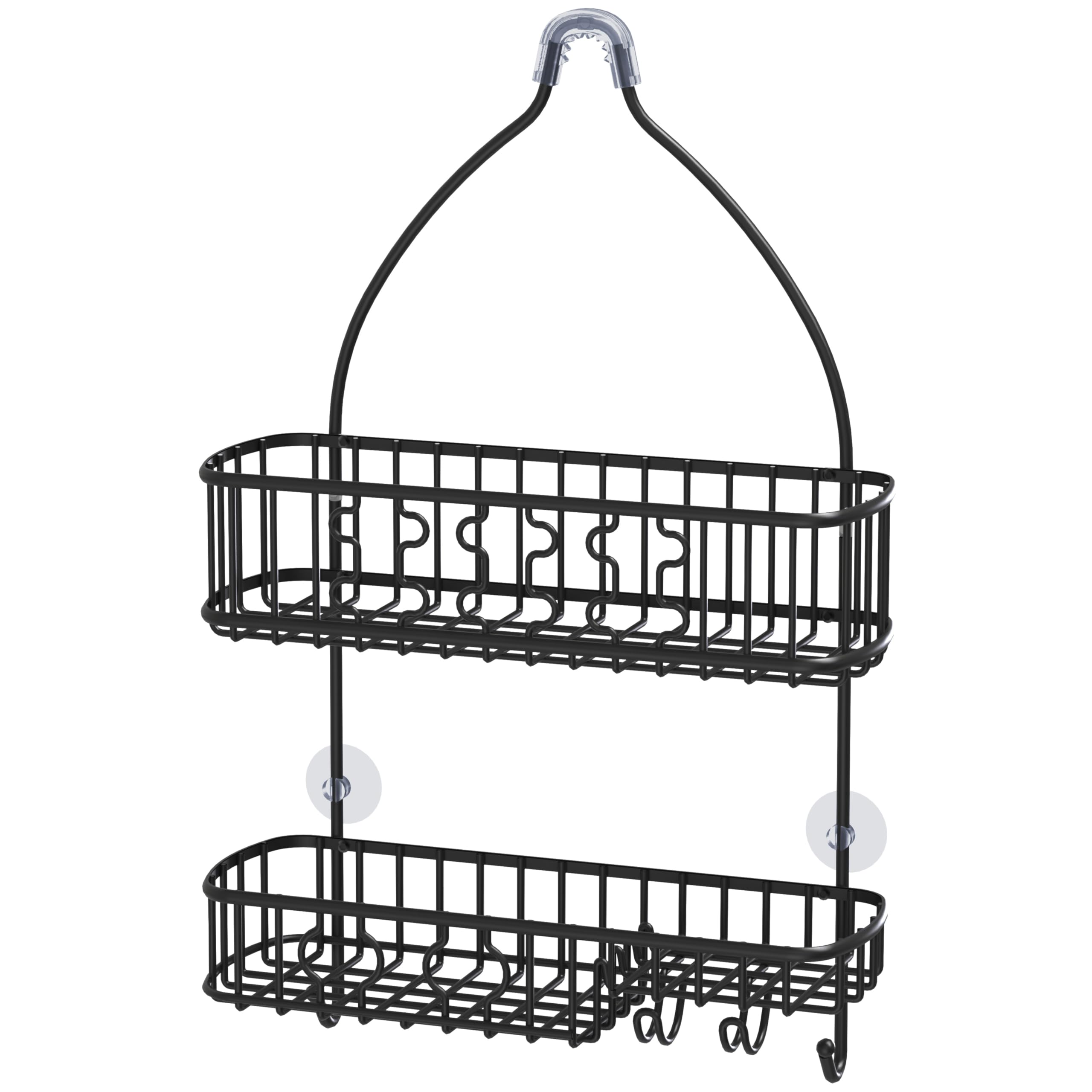 Simple Houseware Organizer da appendere per soffione doccia, colore nero