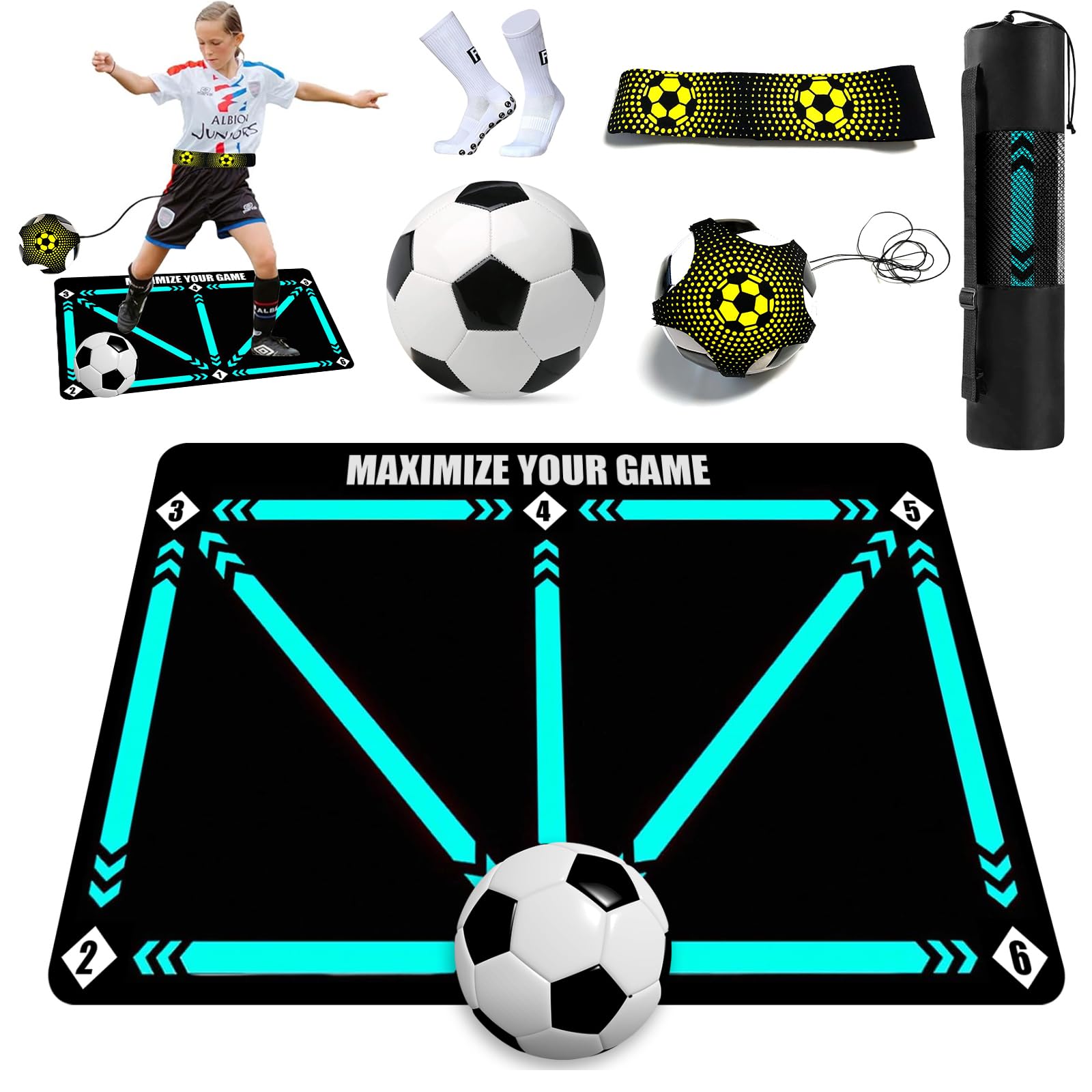 Alfombrilla de Entrenamiento de Fútbol Antideslizante 60x90 cm