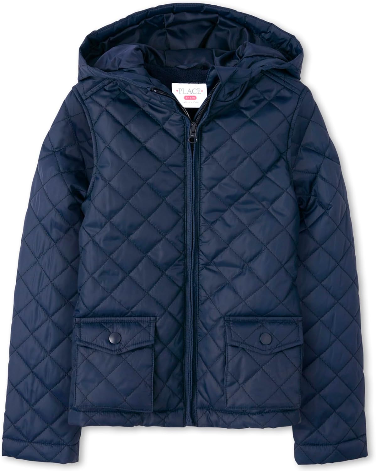 The Children’s Place Girls’ Zip Up Quilted Hooded Jacket The Children’s Place Girls’ Zip Up Quilted Hooded Jacket