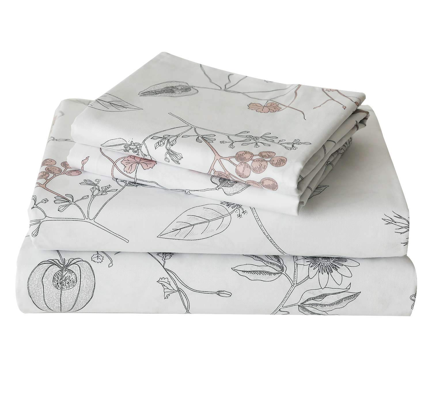 Artmarry House 100% Cotton Sheets-Genuine 1000-Thread-Count,4 Pc Sheets Set,Super Soft and Smooth,Sateen Weave,Fits Mattress Upto 18 inches Deep Pocket Queen