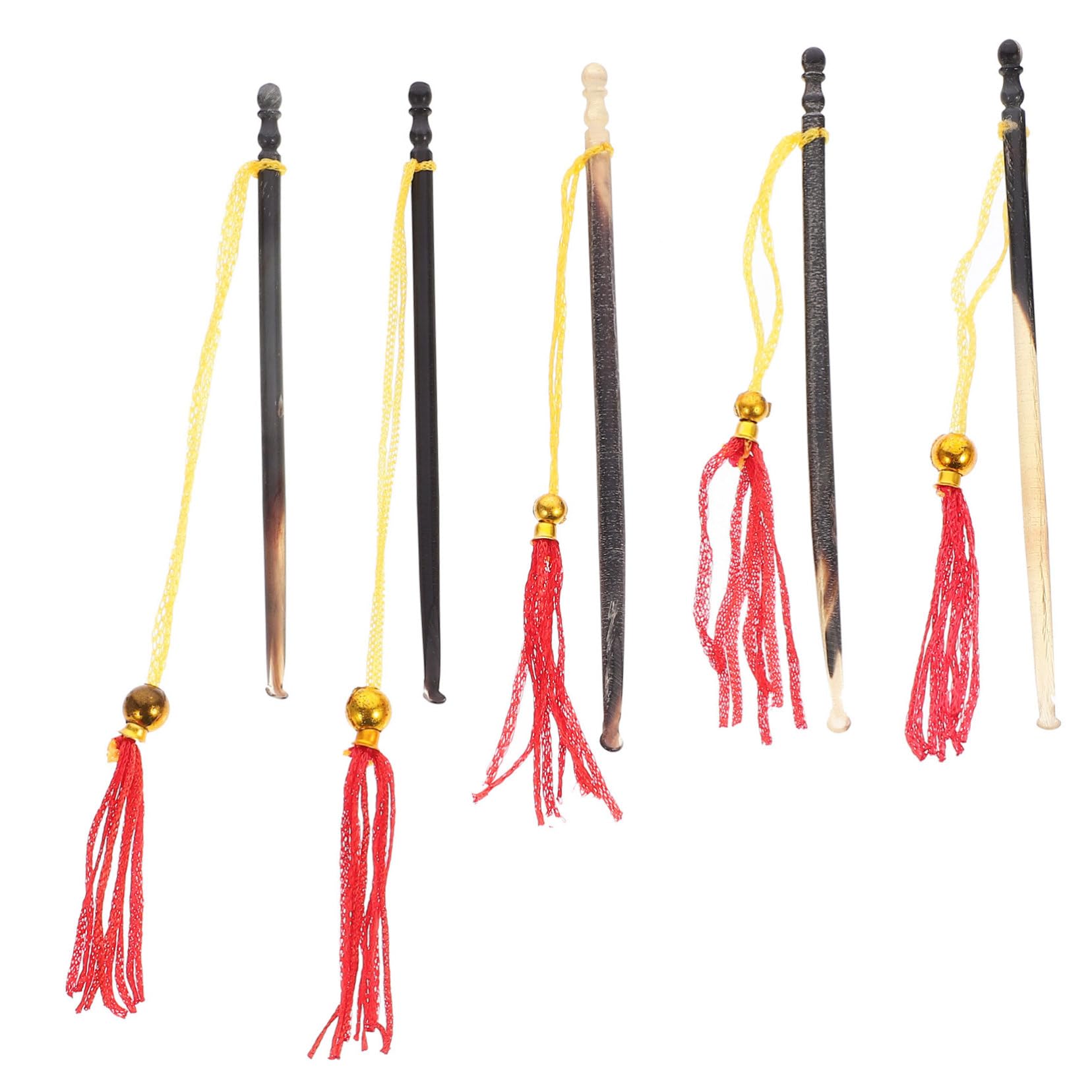 5pcs Cow Horn Ear Picks Set 10cm Cleaning Tools Random Color Ear Wax Removal Scoops for Personal Hygiene